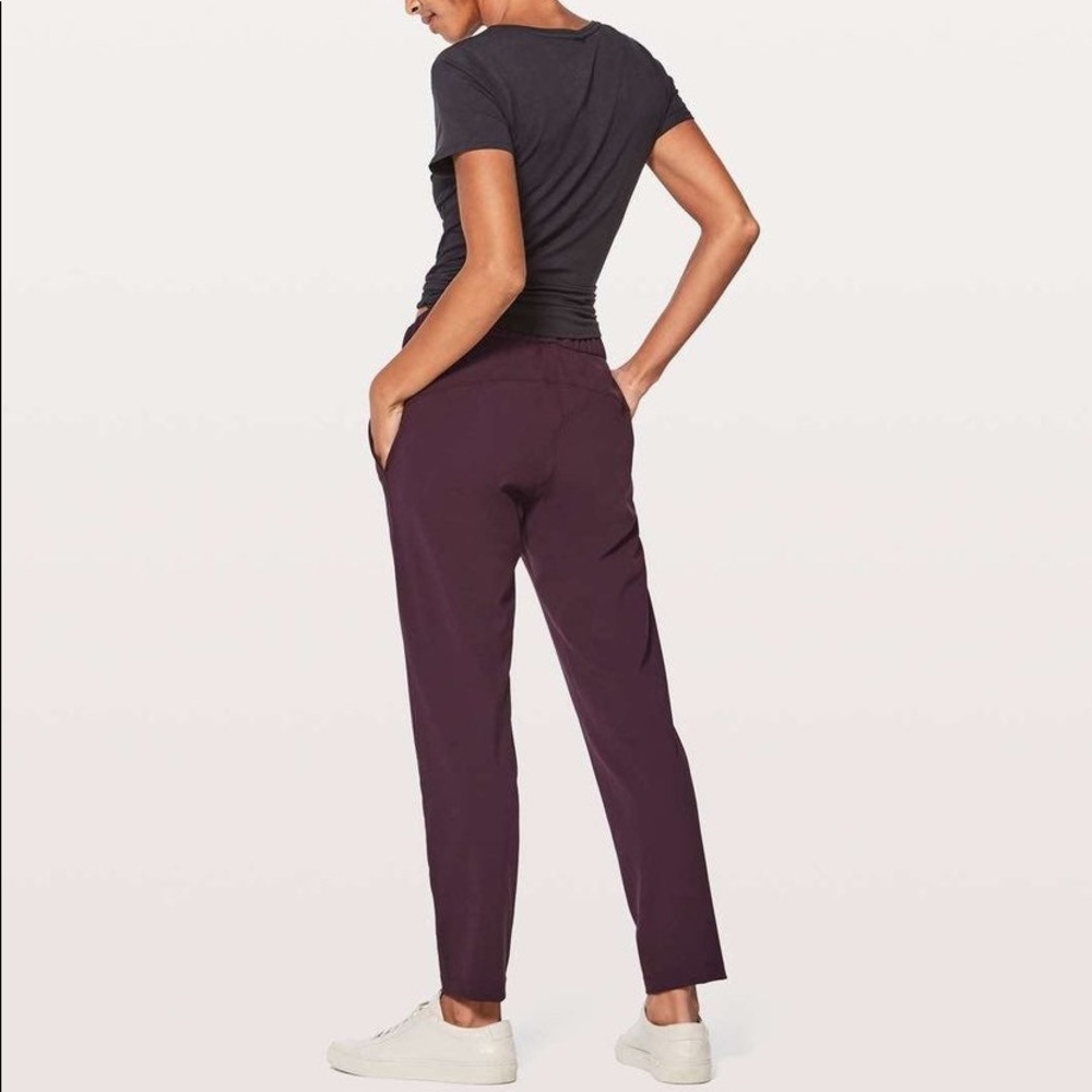 lululemon on the fly pants, black cherry